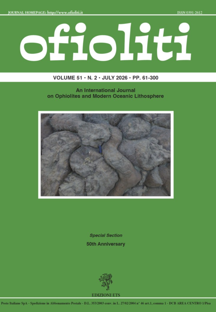 					View Vol. 51 No. 2 (2026): Ofioliti 51(2), 2026
				